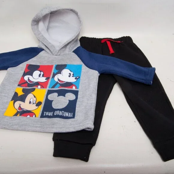 Disney Baby Mickey Hoodie 18M + Black Jogger Pants 24M – Mix‑n‑Match Set - Picture 1 of 6
